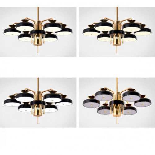 Lampa wisząca LED z pilotem czarno-złota 65cm L054